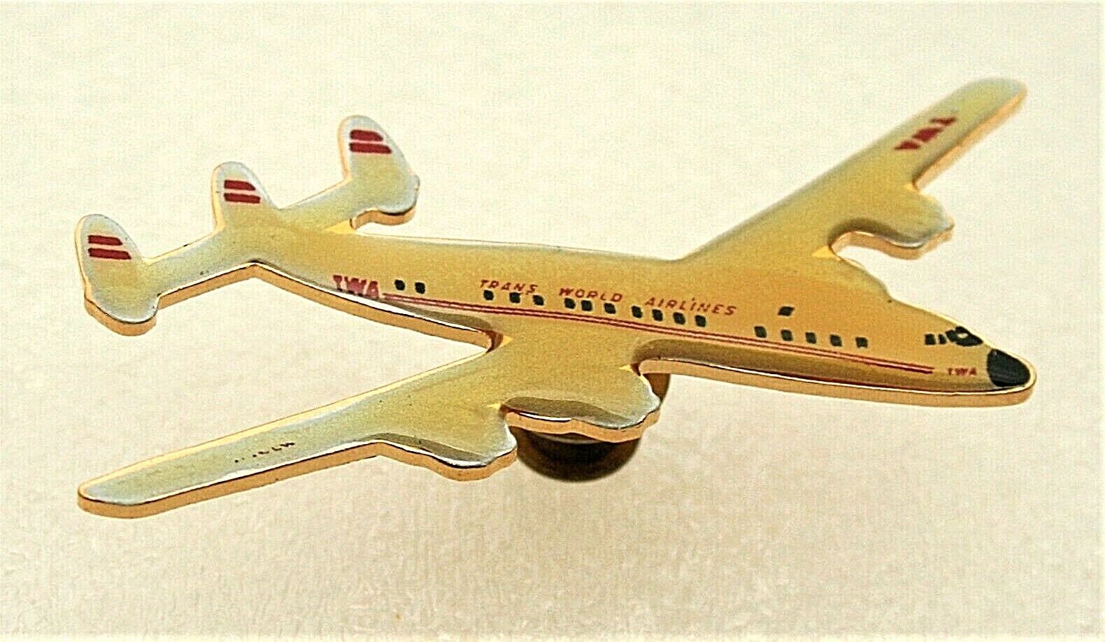 Vintage Large TWA Trans World Airways Passenger Plane 1970s Pin New NOS