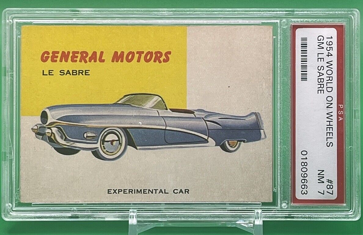 1954 Topps World On Wheels GM LE SABRE Experimental Car #87 PSA NM 7