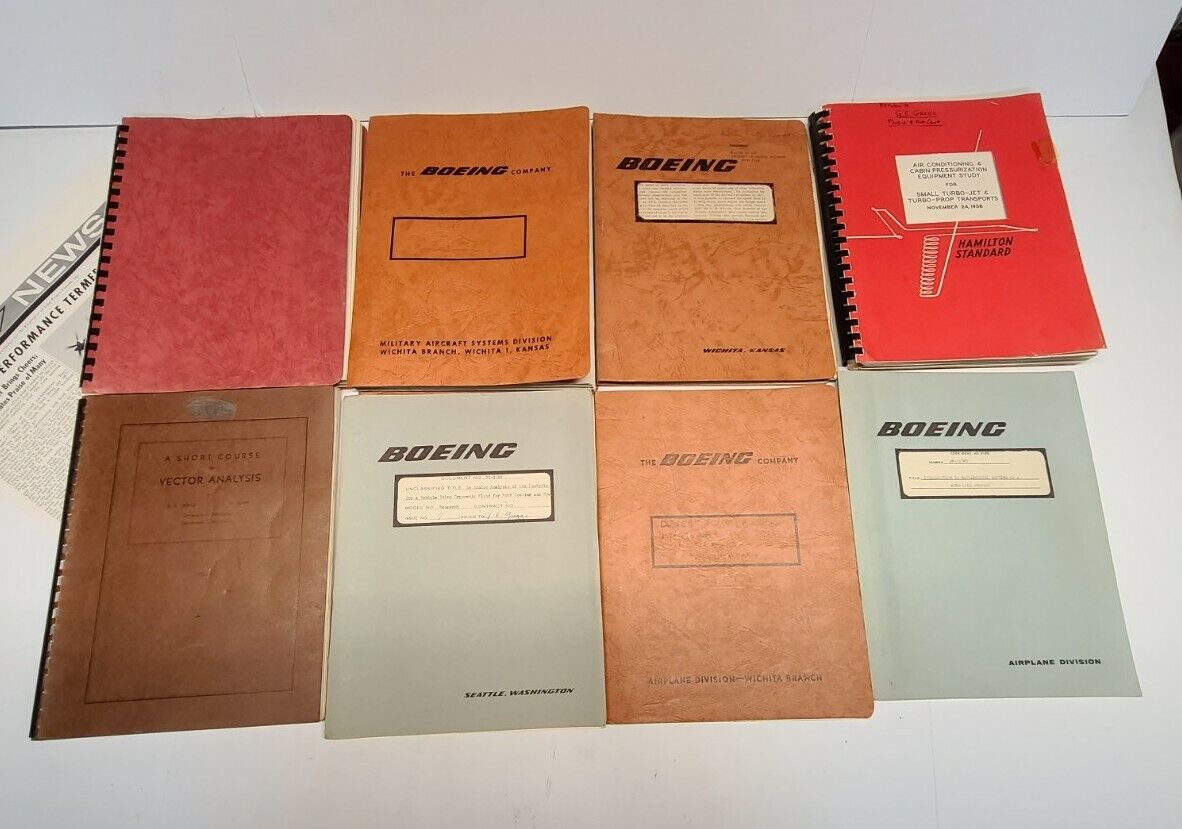 Vintage Boeing Airline Performance Flight Handbooks and Manuals Lot of 8