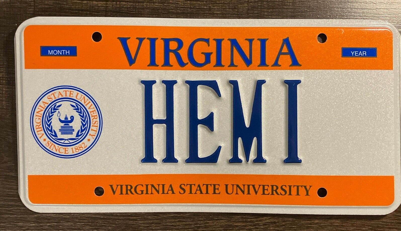 Virginia Personalized Vanity License Plate Collegiate State University HEMI Sign