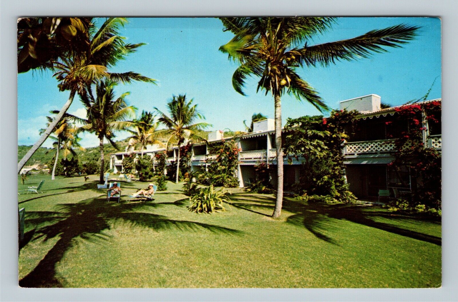 Antigua, Anchorage Hotel, Dickinson Bay, Gardens, West Indies Vintage Postcard