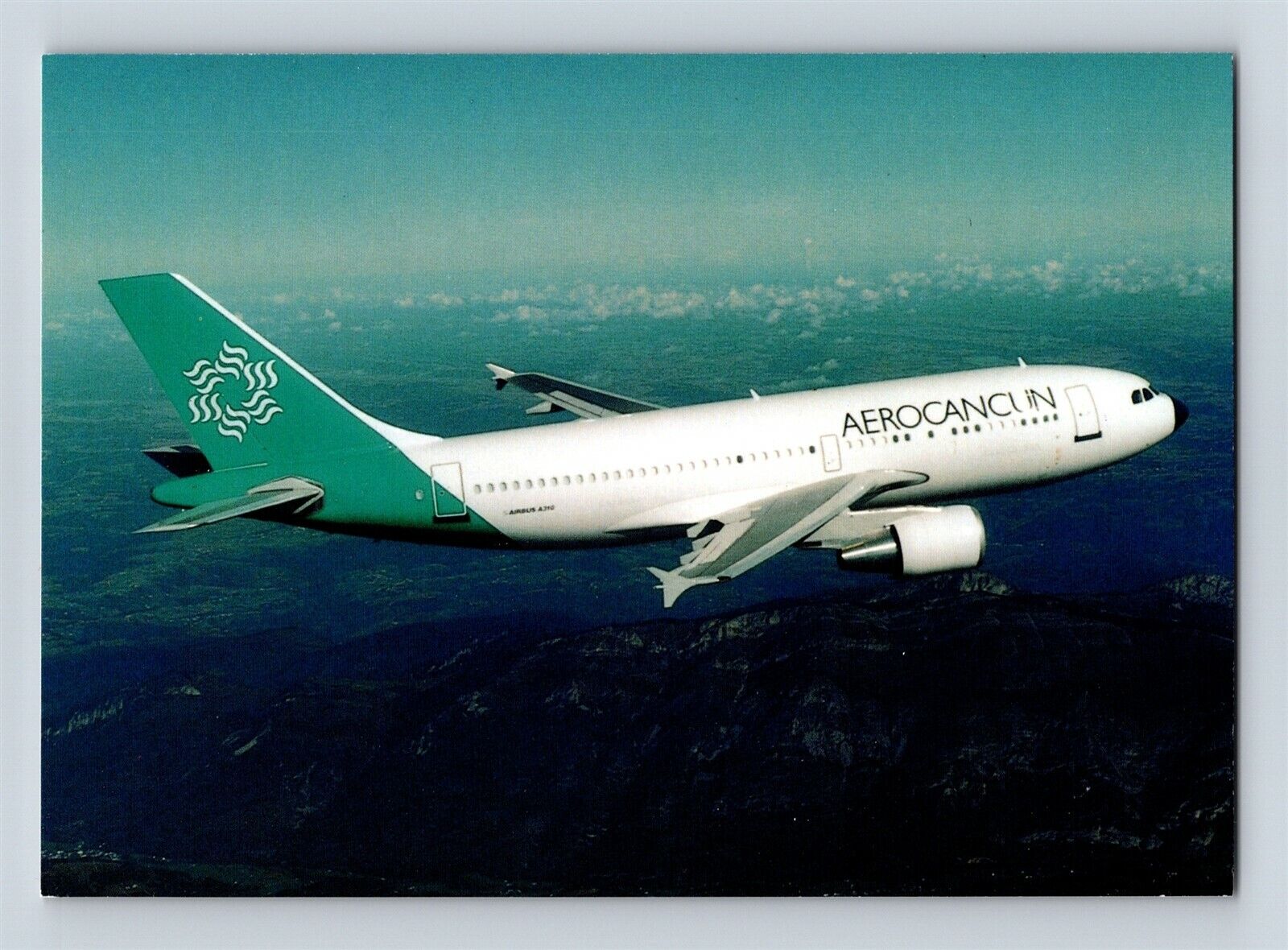 Aviation Airplane Postcard Aerocancun Airlines Airbus A310-324 G1