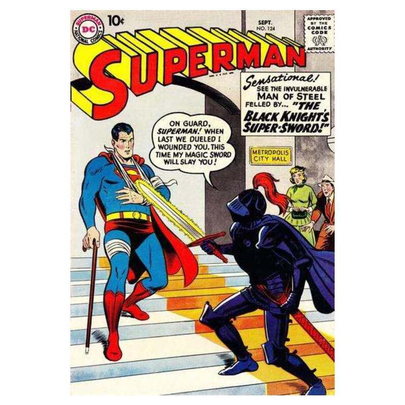 Superman (1939 series) #124 in Very Good minus condition. DC comics [y*