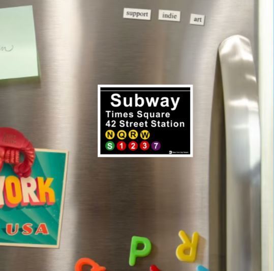 NYC Subway Signs Die Cut Glossy Fridge Magnets
