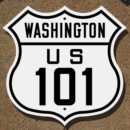 Washington US route 101 Olympia Aberdeen highway marker road sign shield 12x12