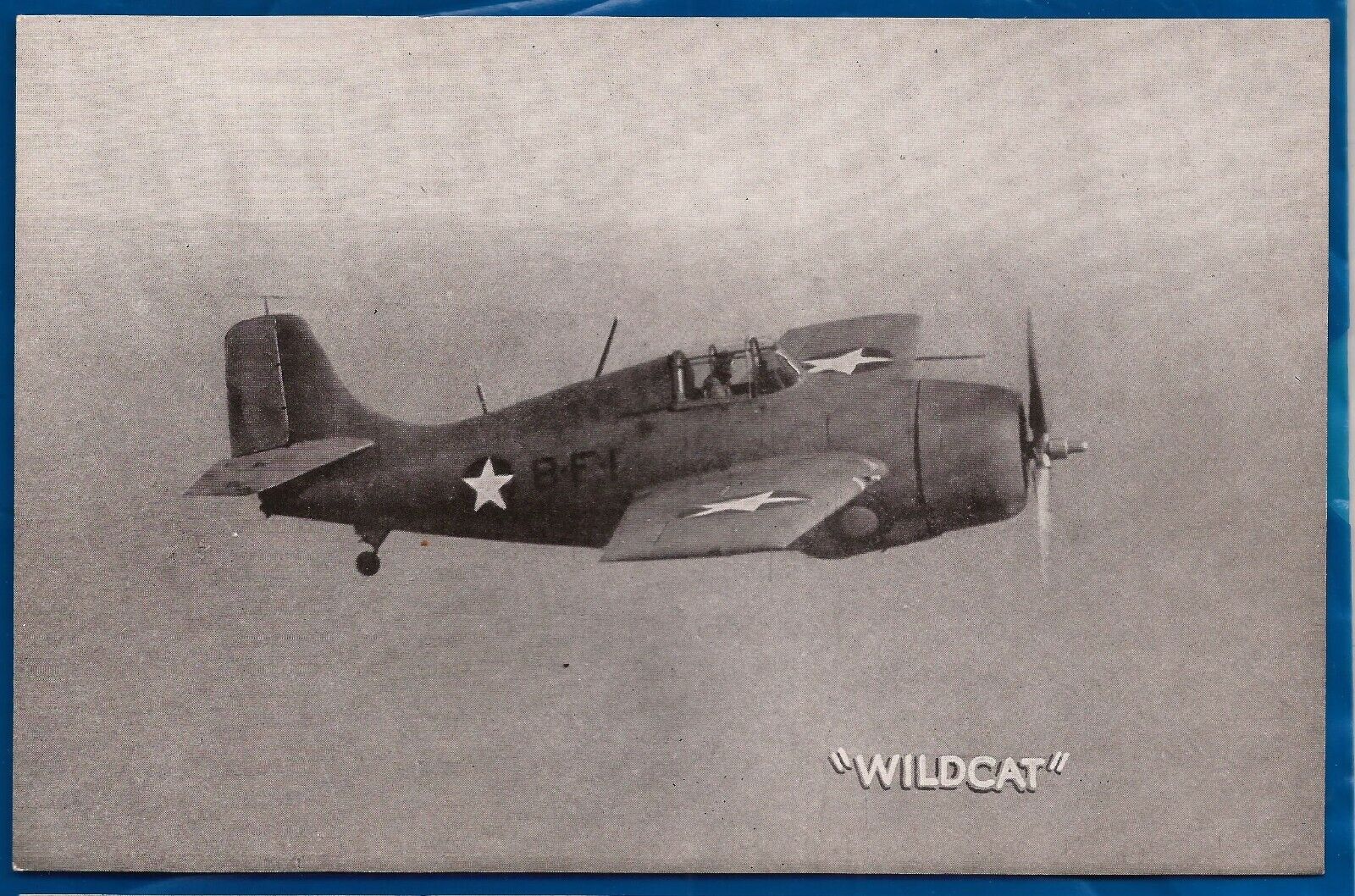WW2 era WILDCAT airplane Photo Card 5 1/4
