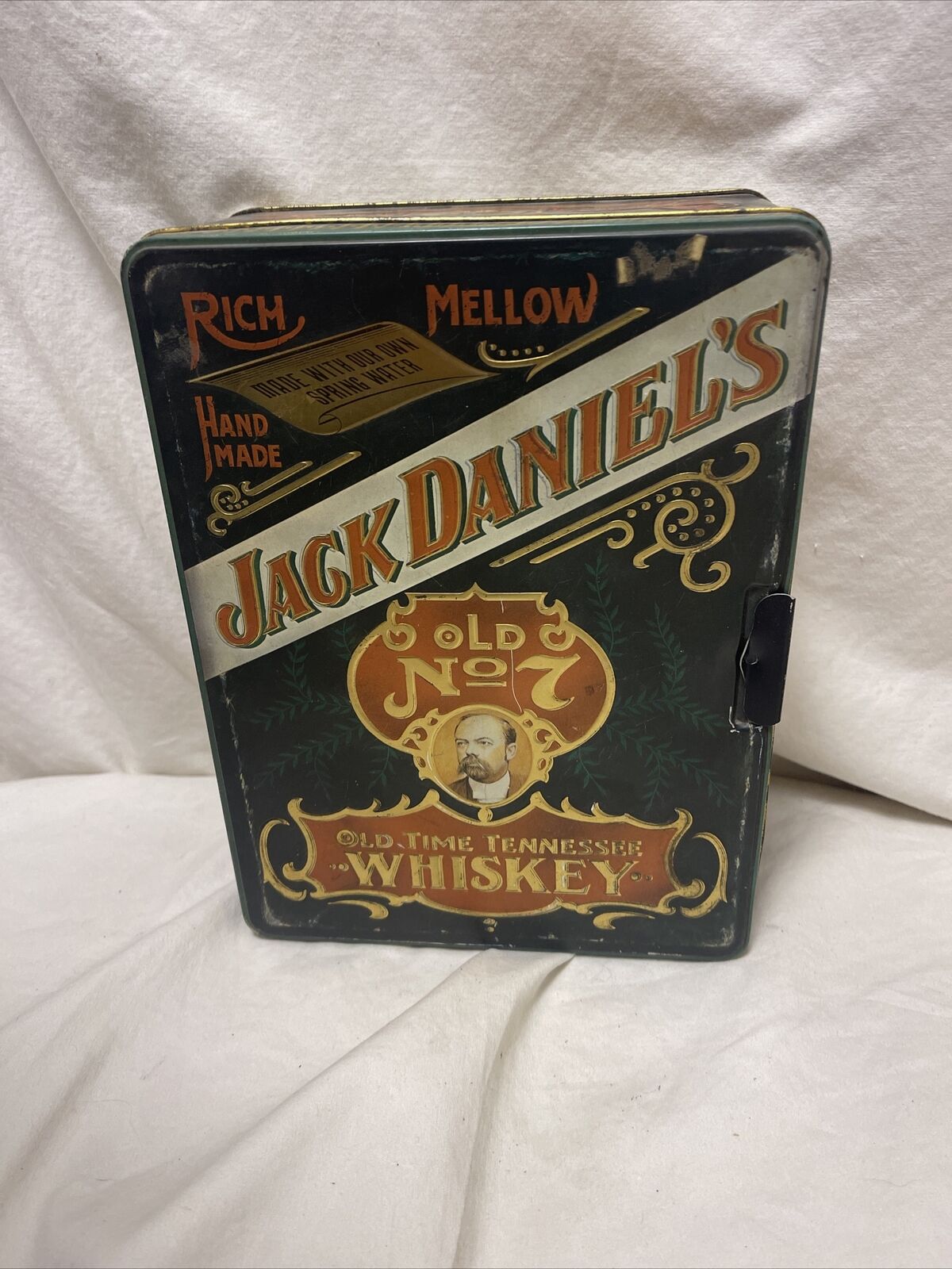 Jack Daniels Old Time Tennessee No 7 Whiskey Tin Box Hudson Scott & Sons Vintage