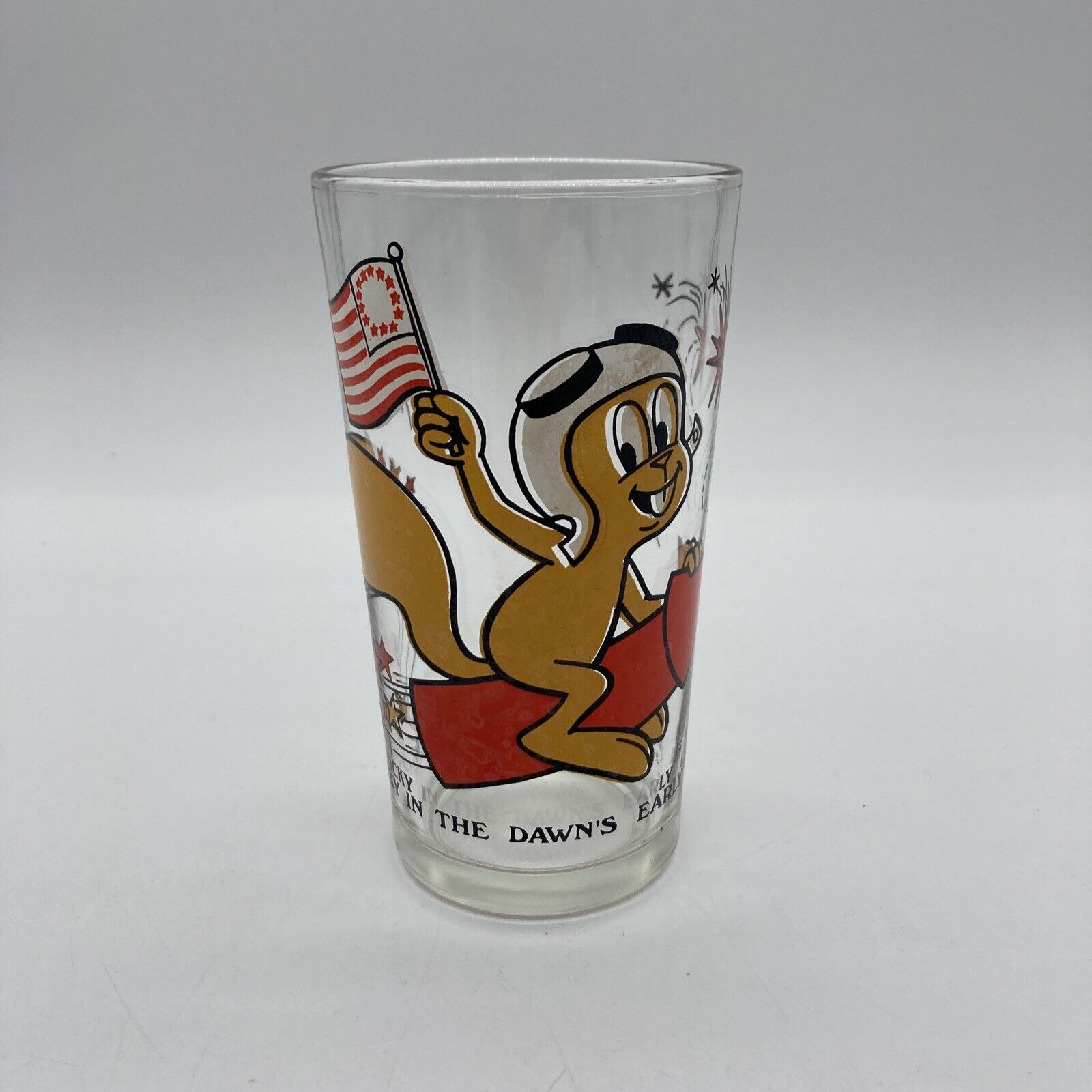1976 ARBY\'S BICENTENIAL COLLECTOR SERIES ROCKY IN THE DAWNS EARLY LIGHT GLASS