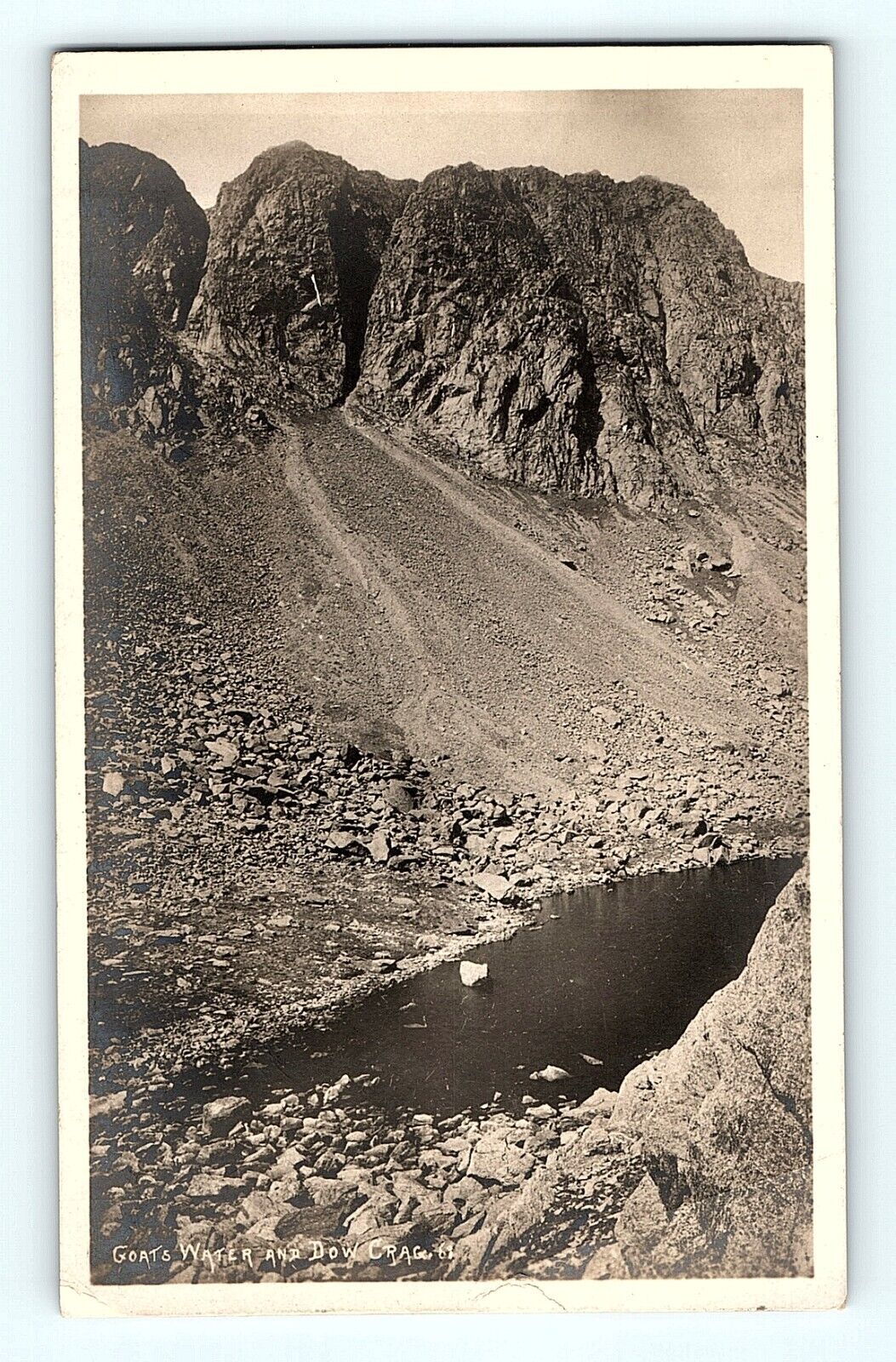 RPPC Goats Water and Dow Crag Britain UK Trail Vintage Postcard D3