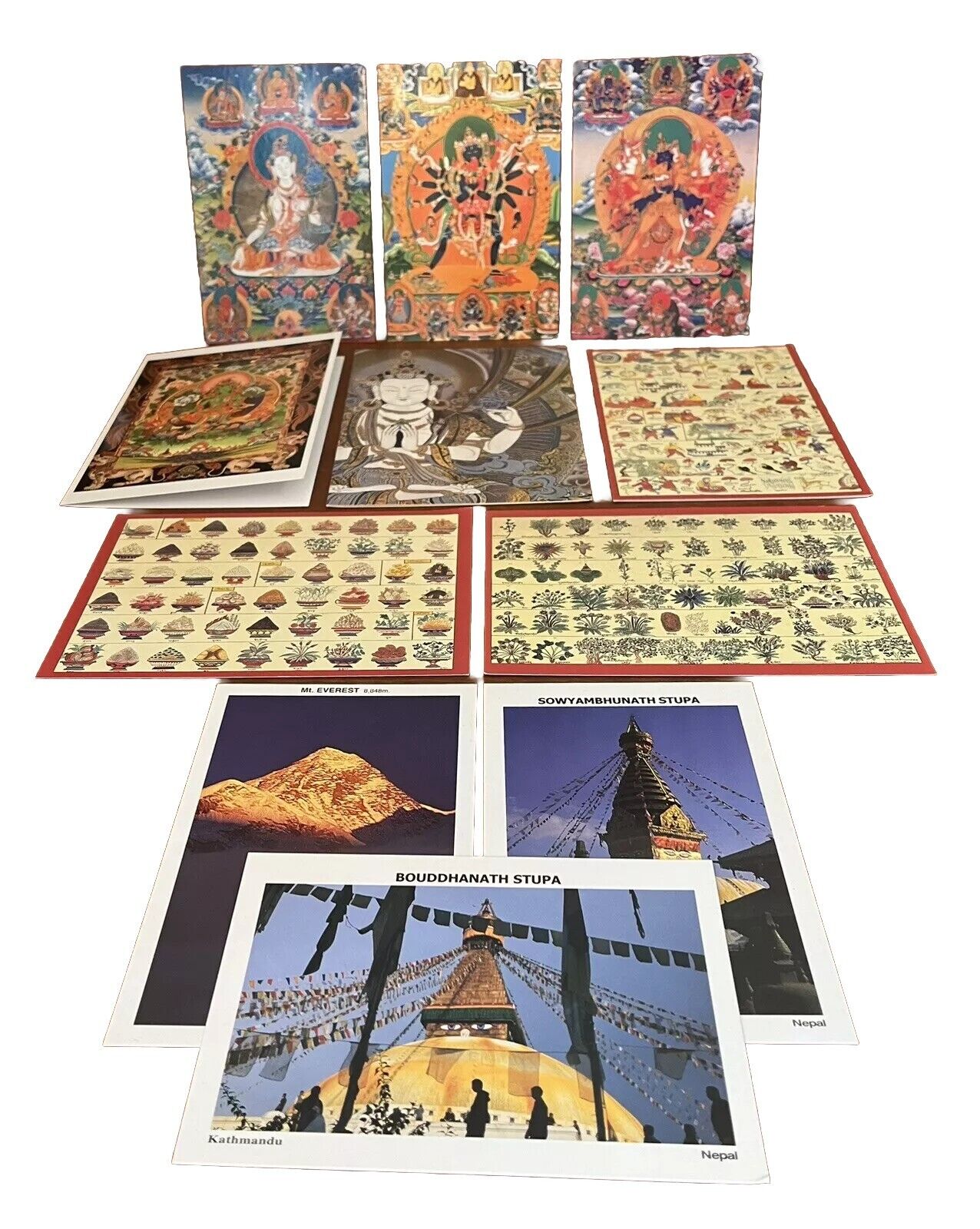 Postcard lot A- 11 NEPAL Mt Everest Buddhas Bodhisattvas Buddhist Tibetan Card