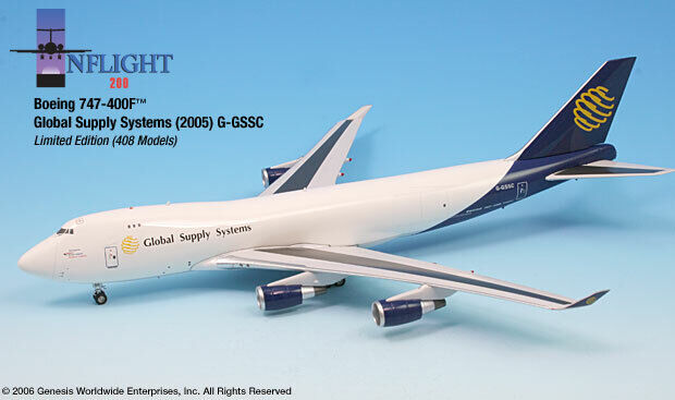 Inflight IF744007 Global Supply Systems B747-400F G-GSSC Diecast 1/200 Jet Model