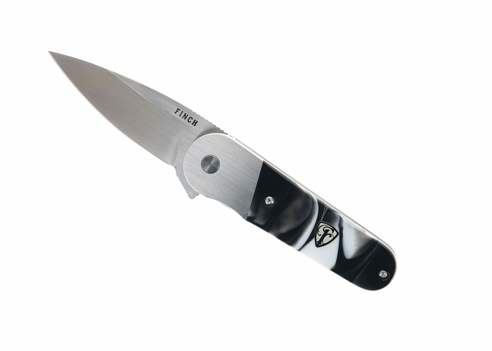 Finch Cherry Bomb Folding Knife Smoke/Resin Handle 154CM Plain Edge Satin CB501