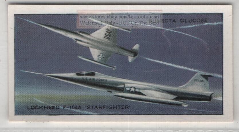 USAF Lockeed F-104-A 'Starfighter' Vintage Ad Trade Card
