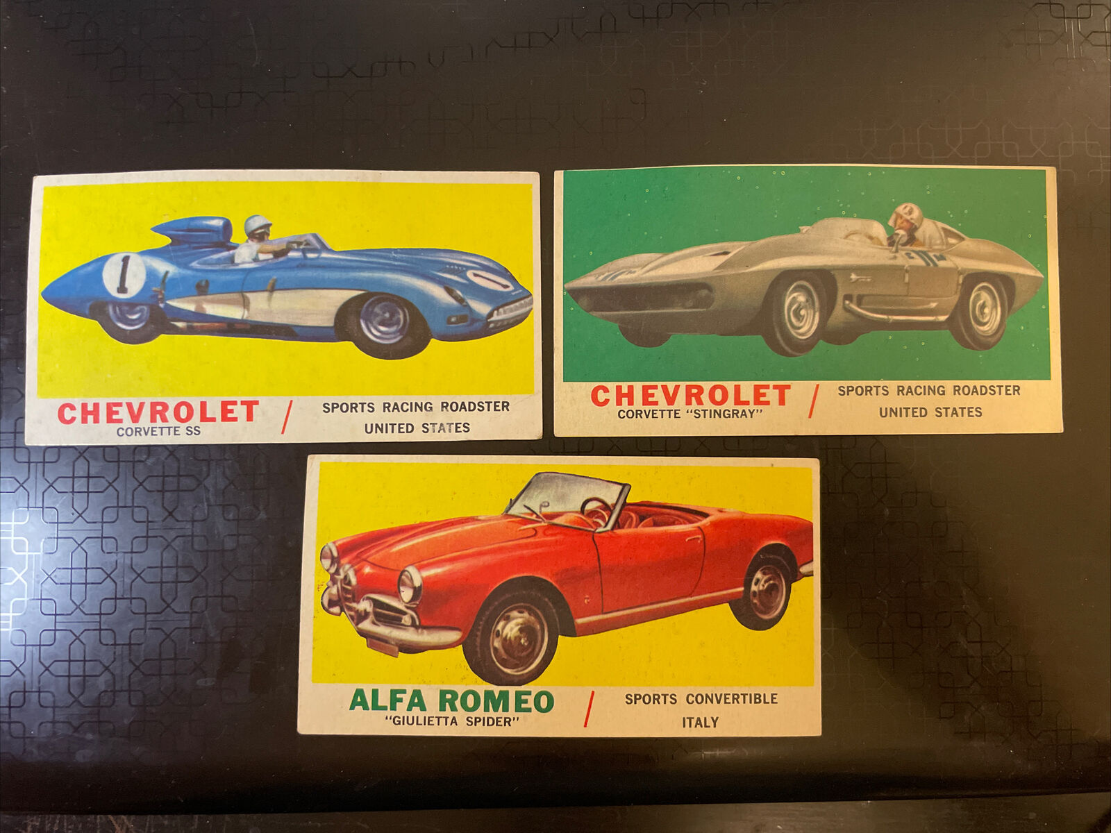 1961 TOPPS SPORTS CARS LOT OF 3 AUTOMOBILE TRADING CARDS VINTAGE