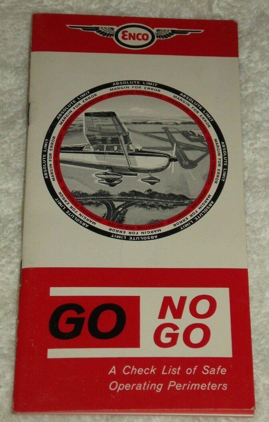 Ultra Rare 1960s NEW ENCO Go - No Go Safe Aircraft Flight Operating Perimeters