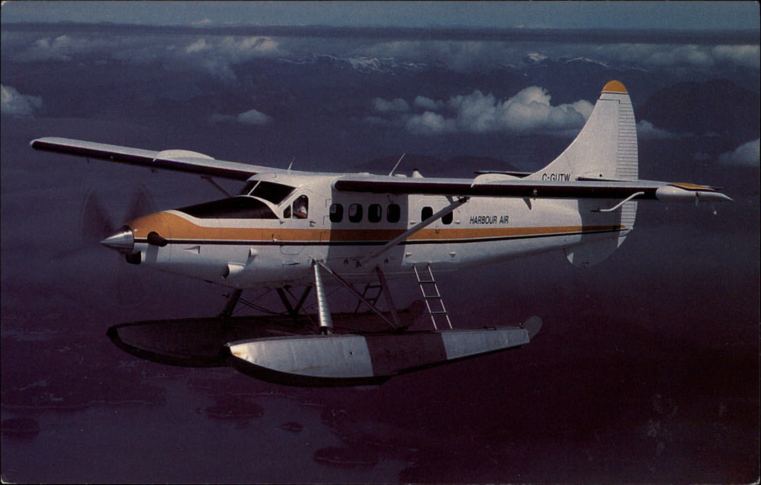 Georgie Strait British Columbia Canada Harbour Air sea airplane postcard  sku267
