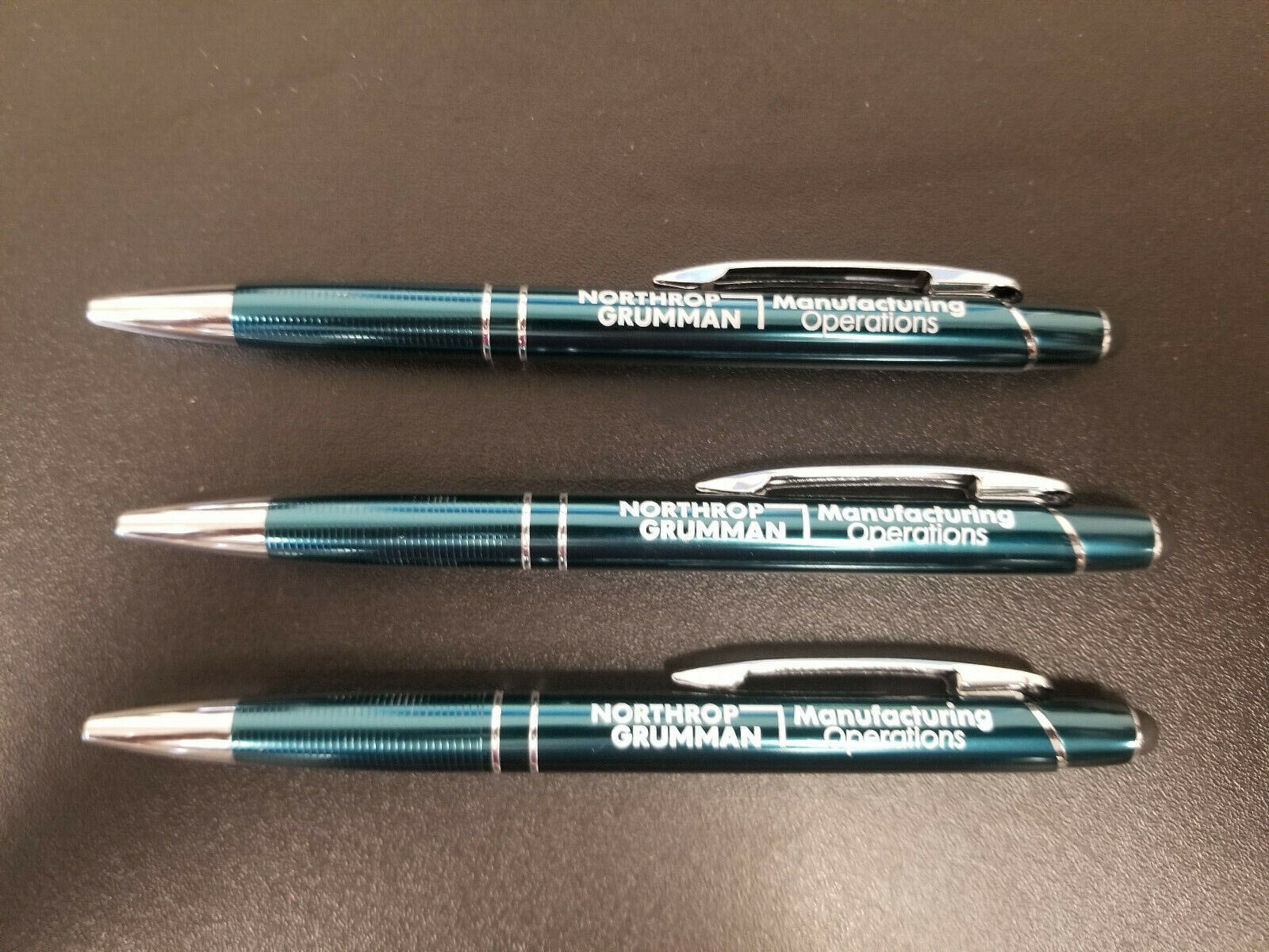 3 Pack Northrop Grumman Collectible Pen Military Black Ink Retractable w/ Stylus