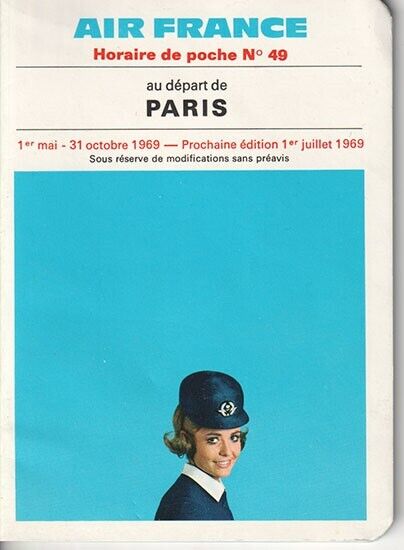 Air France timetable 1969/05/01 local for Paris