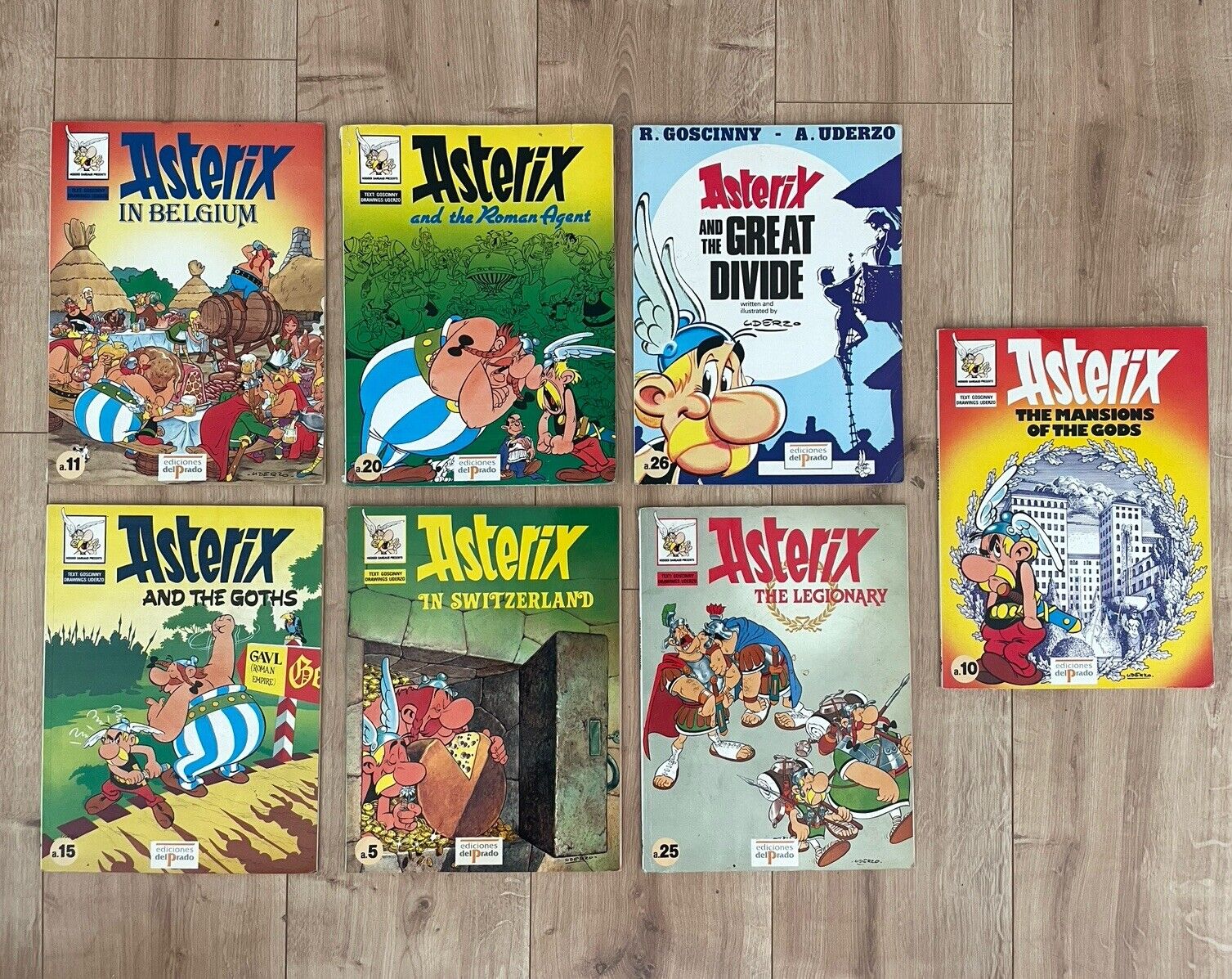 Vintage 1960s 1970 1980 Asterix and Obelix Book Comics Rare ENG 7 pieces