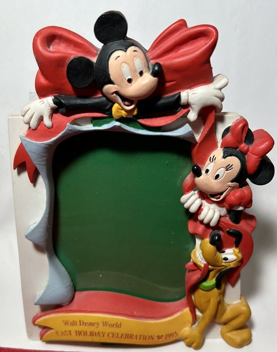 1993 Walt Disney World Mickey Cast Holiday Celebration 3D Photo Frame For 6 X 4”