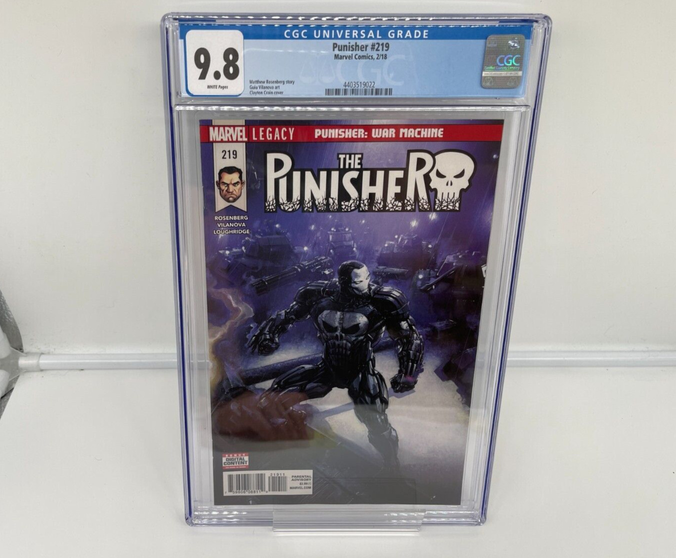 Punisher #219 CGC 9.8 1st Full Punisher War Machine Armor Crain Marvel 2018