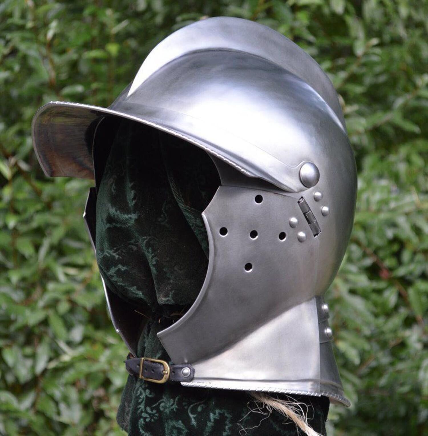 Burgonet Helmet Medieval Ancient Armor Helmet 18GA Halloween Barbuta German cru