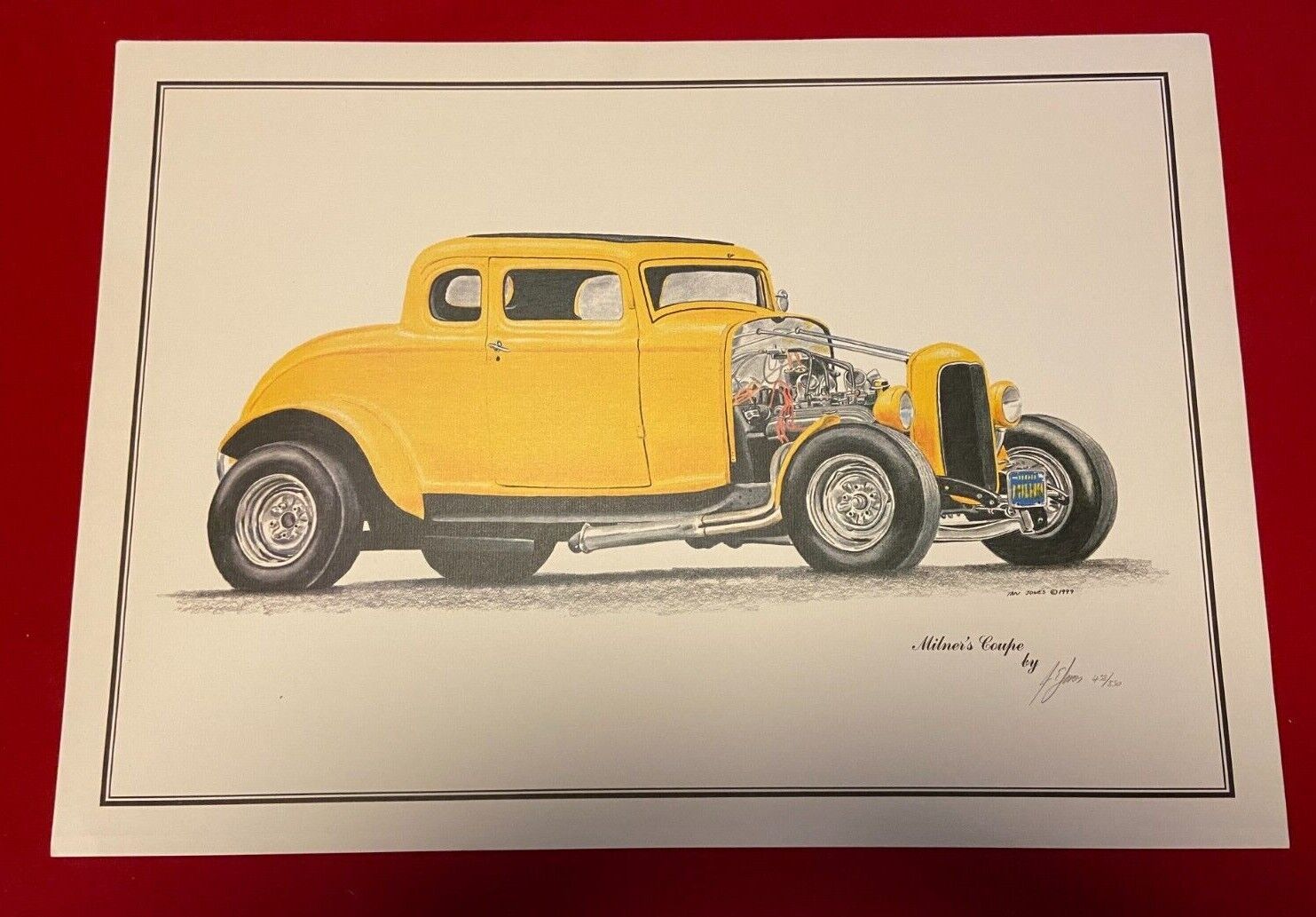 WOW, American Graffiti by Ian Jones, Milner\'s Coupe Signed Prints, from 1999 NOS
