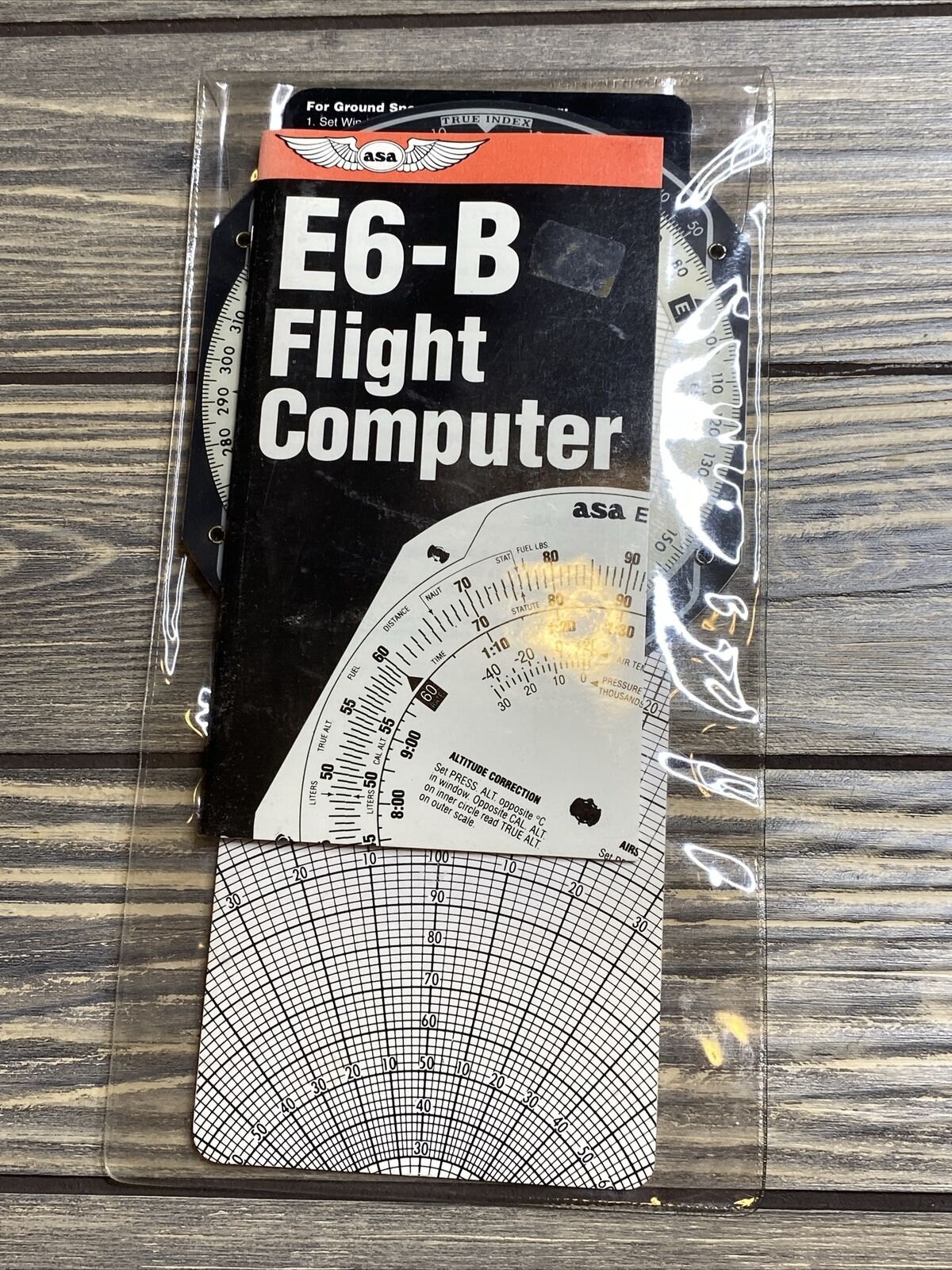 Vintage 1992 ASA E6-B Flight Computer Altitude Measuring 