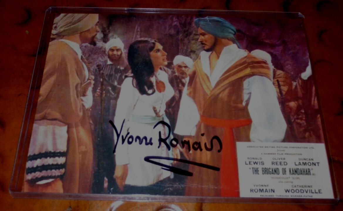 Yvonne Romain actress signed autographed PHOTO Ratina in The Brigand of Kandahar