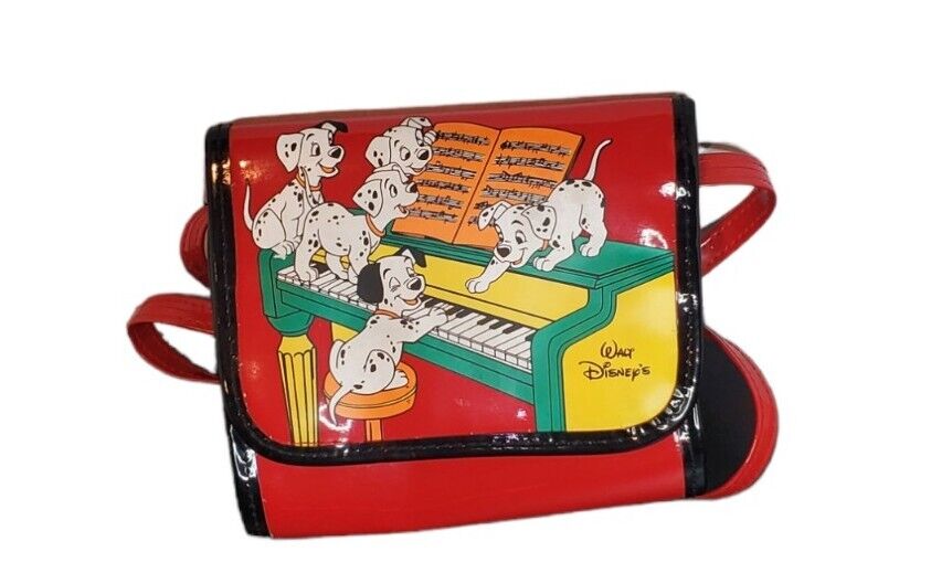 Vintage Walt Disney 101 Dalmatians Vinyl Purse Red Shoulder Handbag 