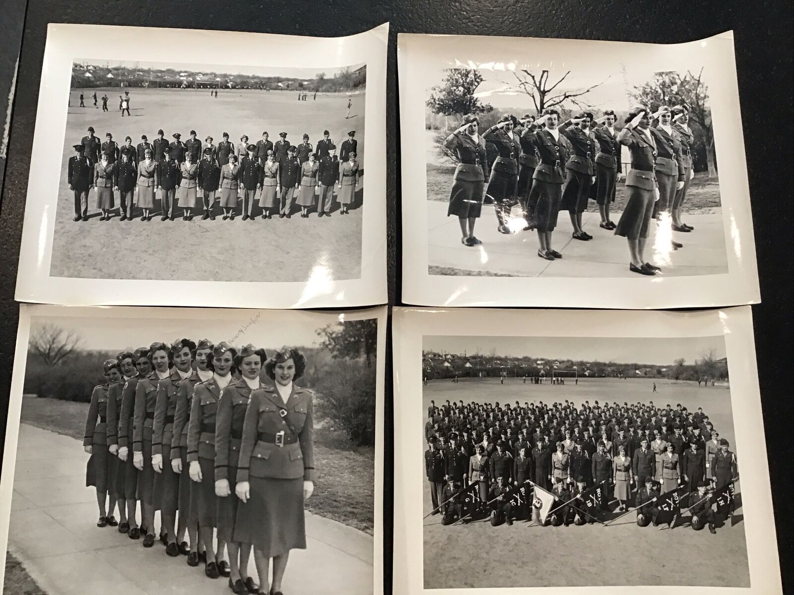 WW2 FEMALE ROTC PHOTOGRAPHS military Glossy Lot 4 Beverly Jordon Fort Worth TX
