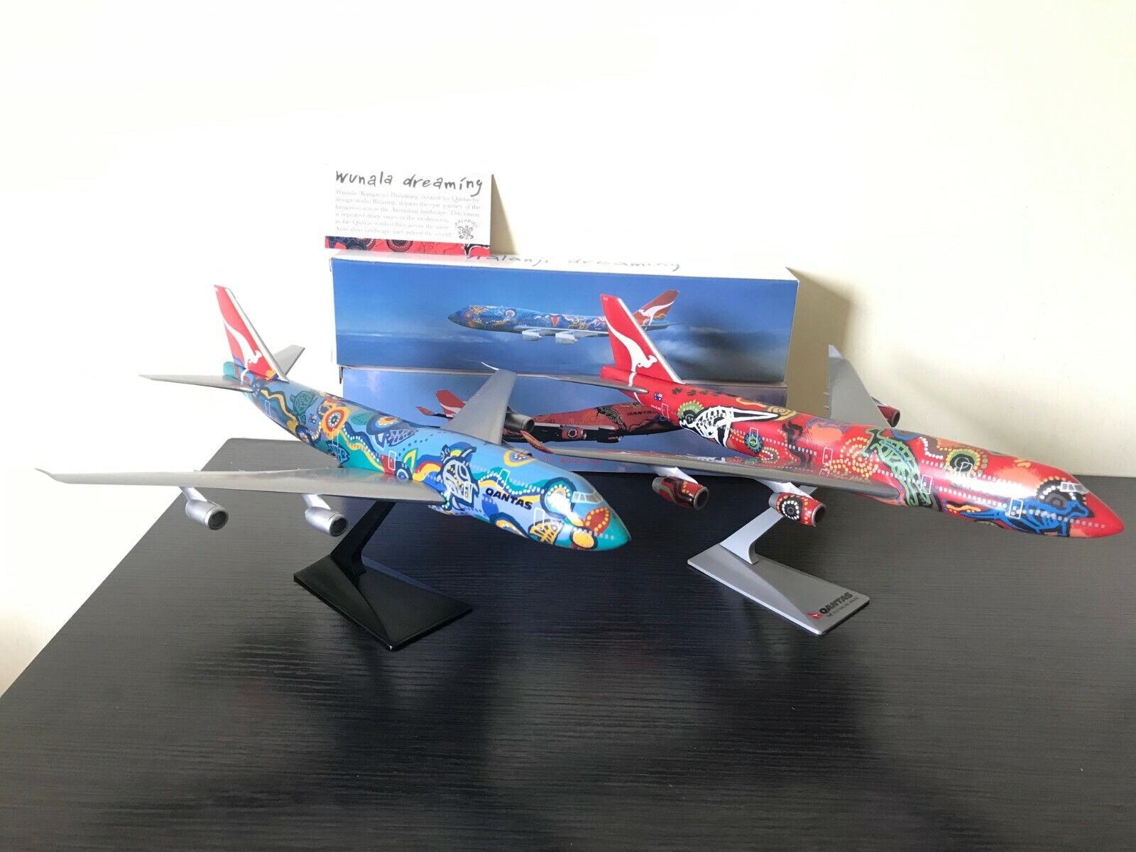 2-Set 1/250 Qantas Nalanji Wunala Dreaming Boeing B747-300/-400 Airplane Models