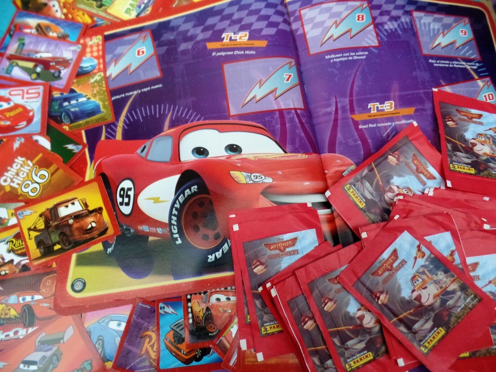 Cars Supercharger All the Cards to Complete Album ,Plus 25 packs planes 2 Disney