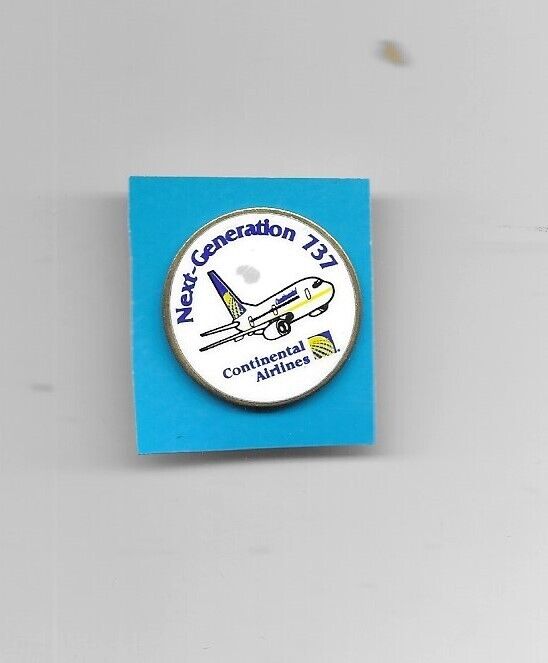 Continental Airlines Next Generation 737 Lapel Pin, 1in diameter