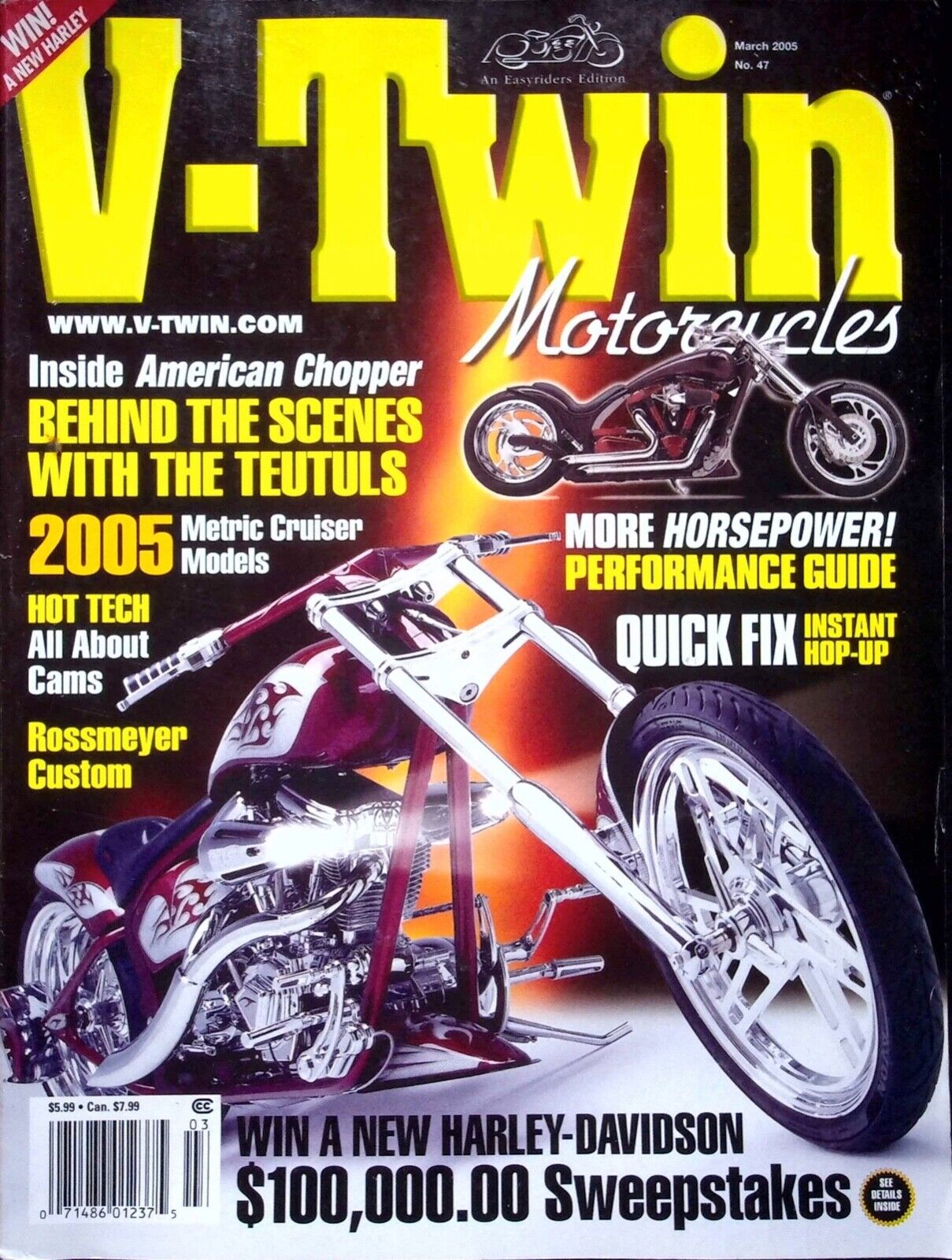 V - TWIN MOTORCYCLES MARCH 2005 NO. 47 MOTORCYCLE LIFESTYLE