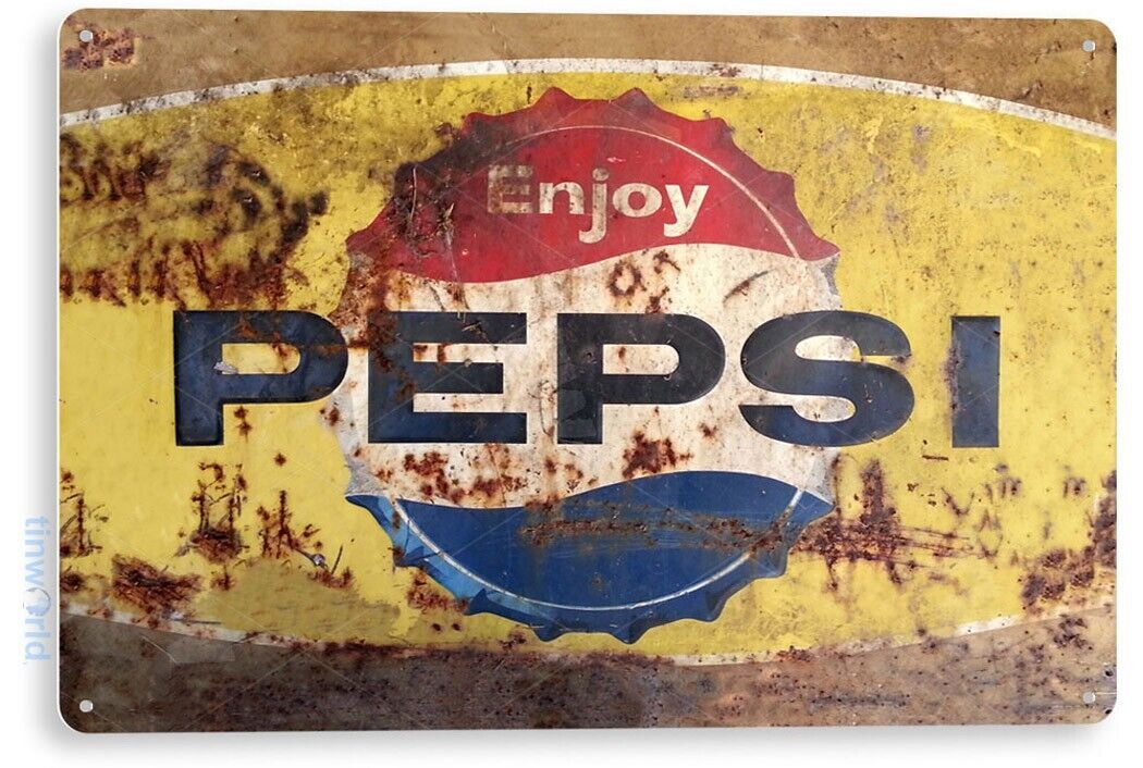 TIN SIGN Pepsi Rusty Retro Metal Décor Wall Art Soda Store Shop A564