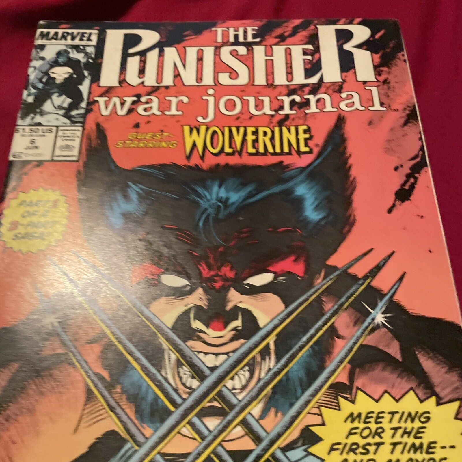 Punisher War Journal 6 Newsstand Wolverine Jim Lee VF+
