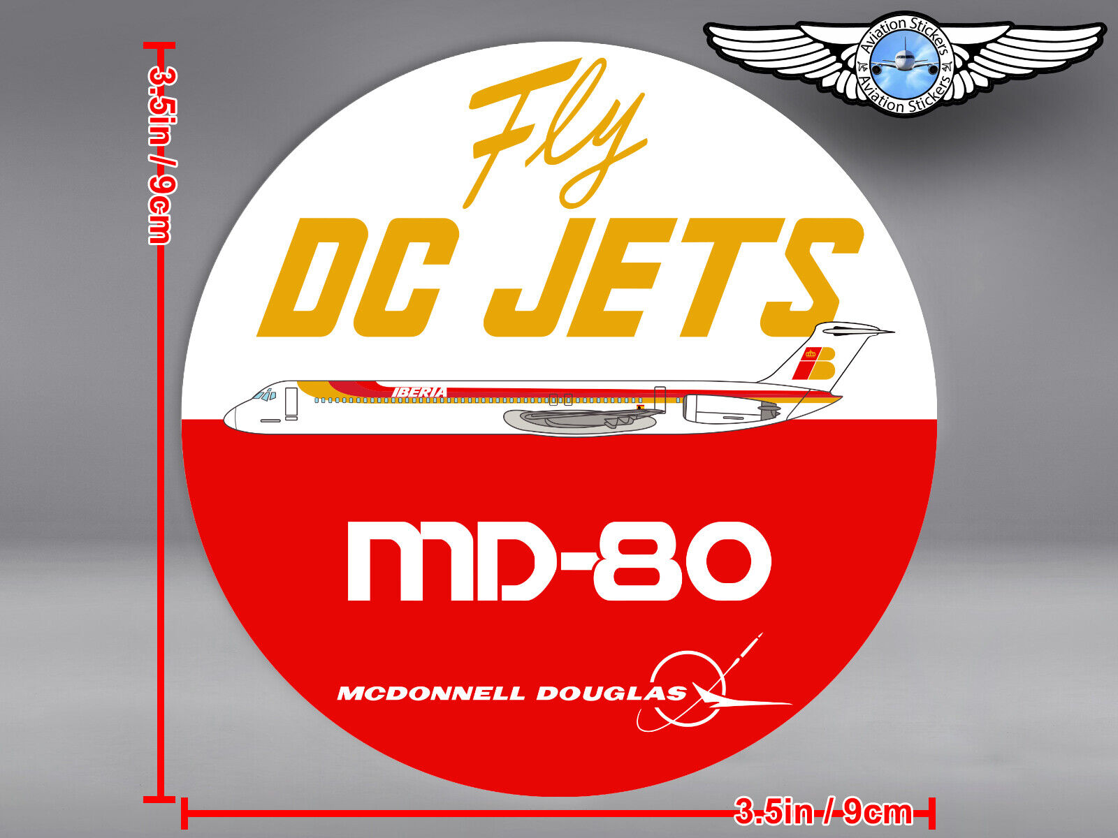 OLD IBERIA LIVERY ROUND MD80 MD 80 FLY DC JETS DECAL / STICKER