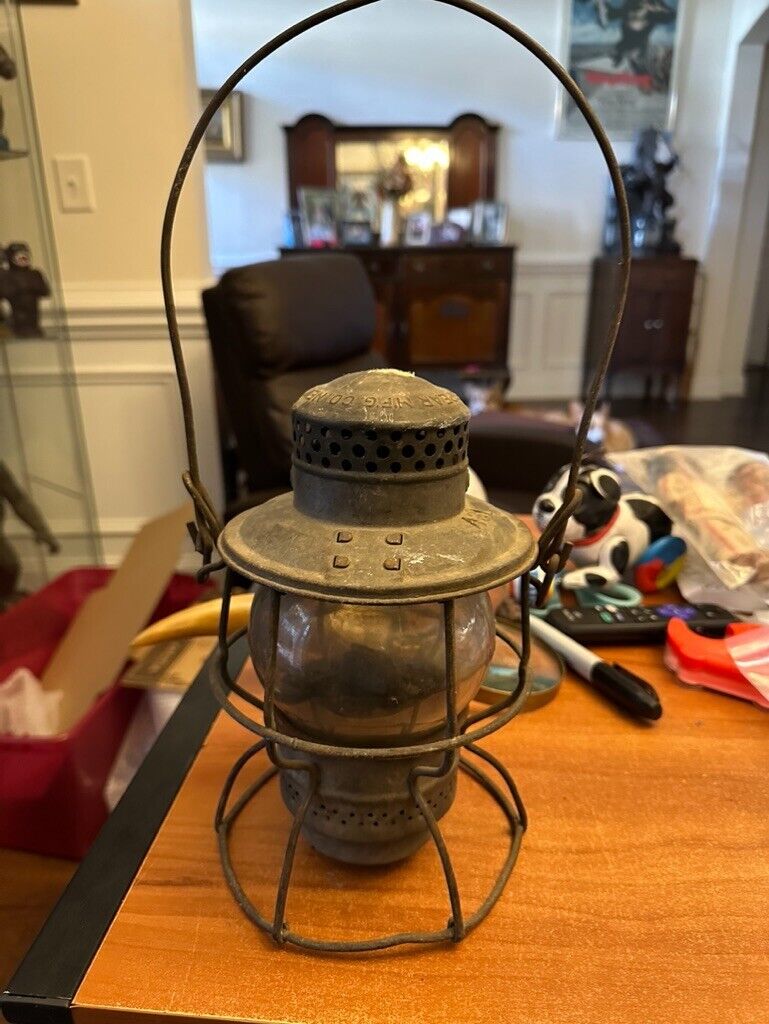 Antique Armspear Manufacturing Co 1925 New York Railroad Lantern Stamped