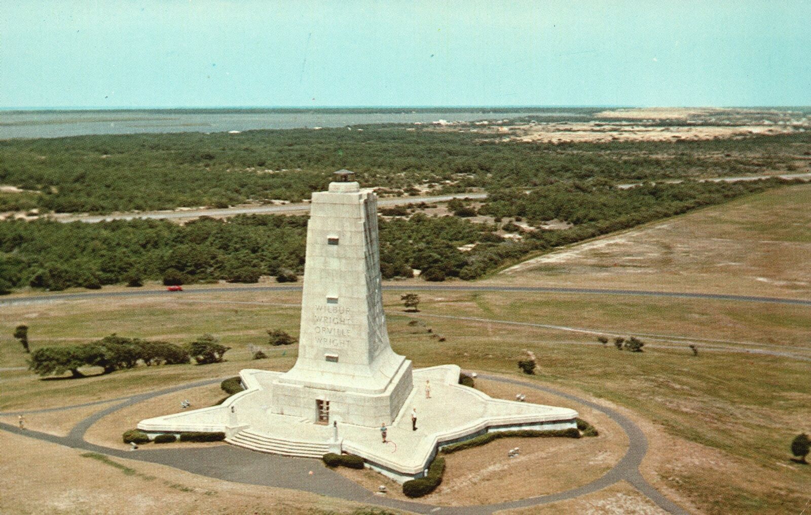 Postcard Wright Brothers National Memorial Shaft Kill Devil Hills North Carolina