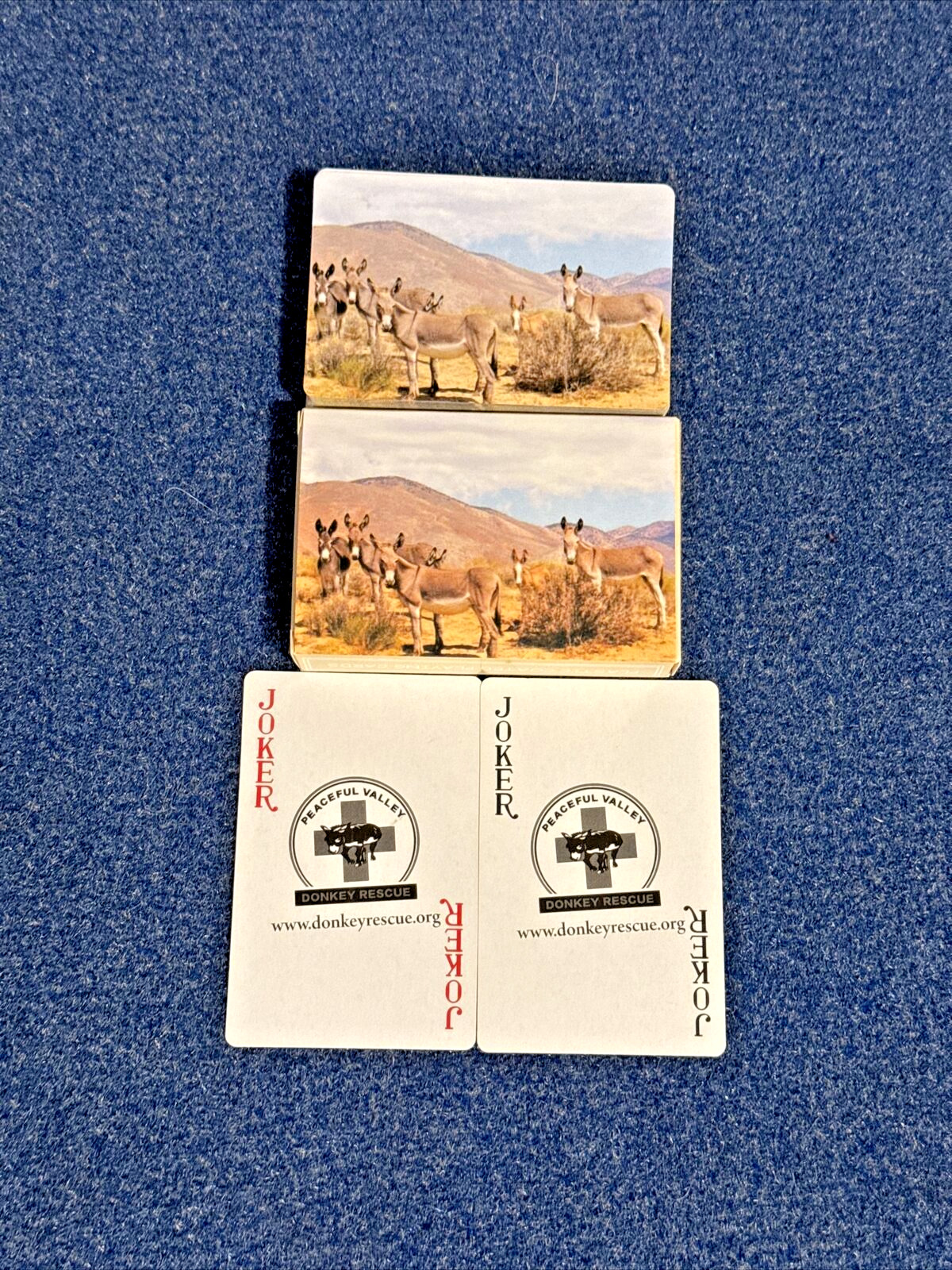 Peaceful Valley Donkey Rescue Playing Cards-  52+ 2 Jokers