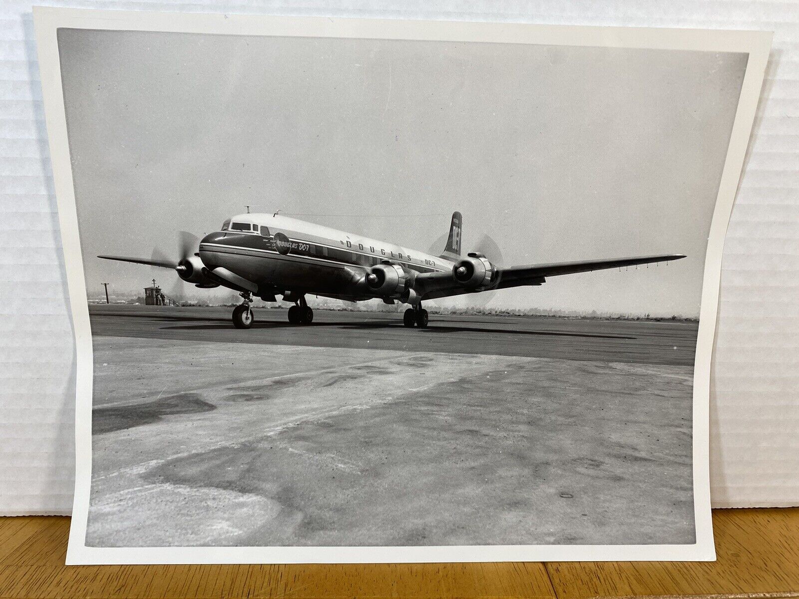 Douglas DC-7 Transport Aircraft Stamp DEC-19-1955 Douglas Aircraft Company VTG