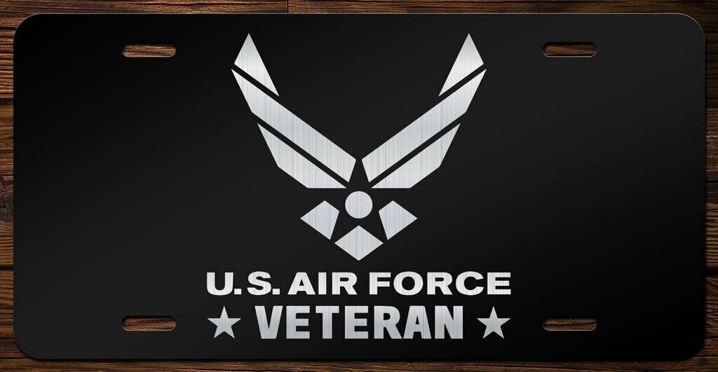 United States Air Force Veteran Emblem Vanity Front License Plate Tag KCE100