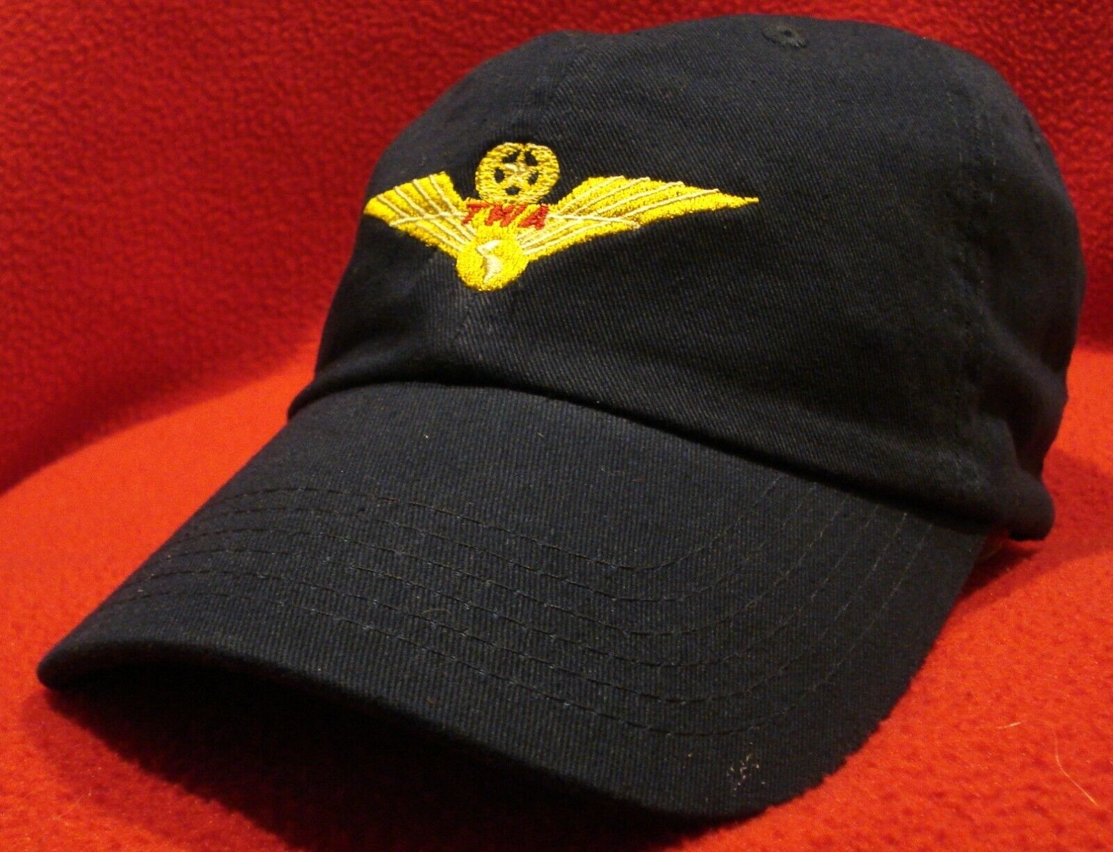 Trans World Airlines Pilot Wings Commemorative ball cap low-profile hat blue
