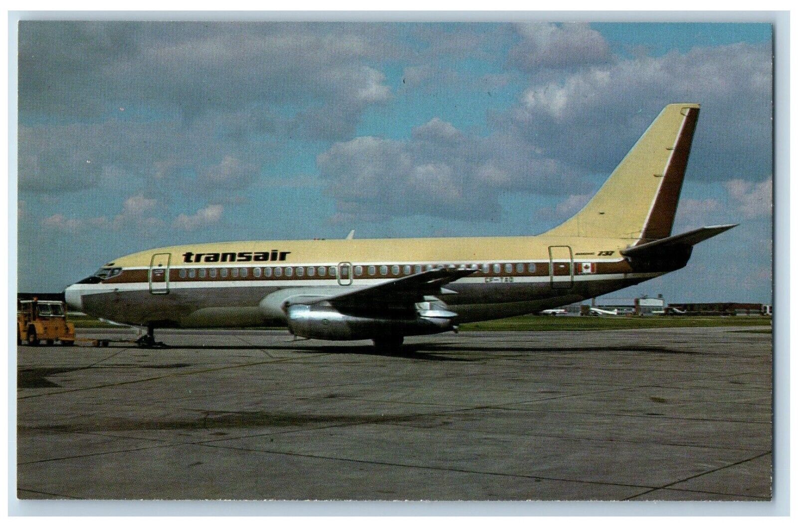 Airplane Postcard Transair Boeing 737-2A9C Airlines Exterior View Vintage
