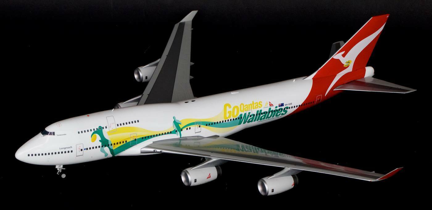 JC Wings Qantas Wallabies B747-400 VH-OJO 1/200 DIECAST PLANE Pre-builded Model