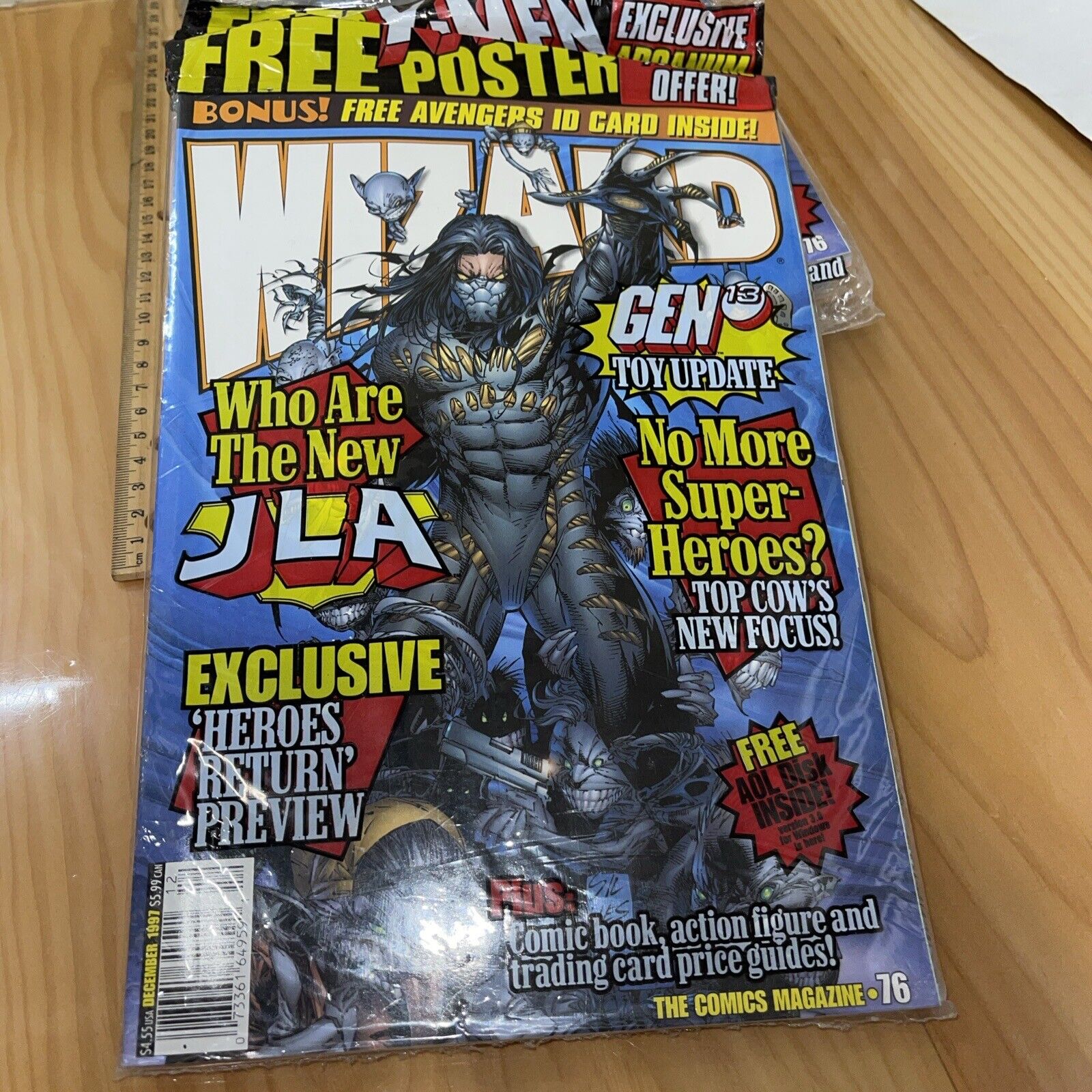 Wizard Comic Magazine #76 Sealed In Poly Bag (Dec. 1997) With Inserts