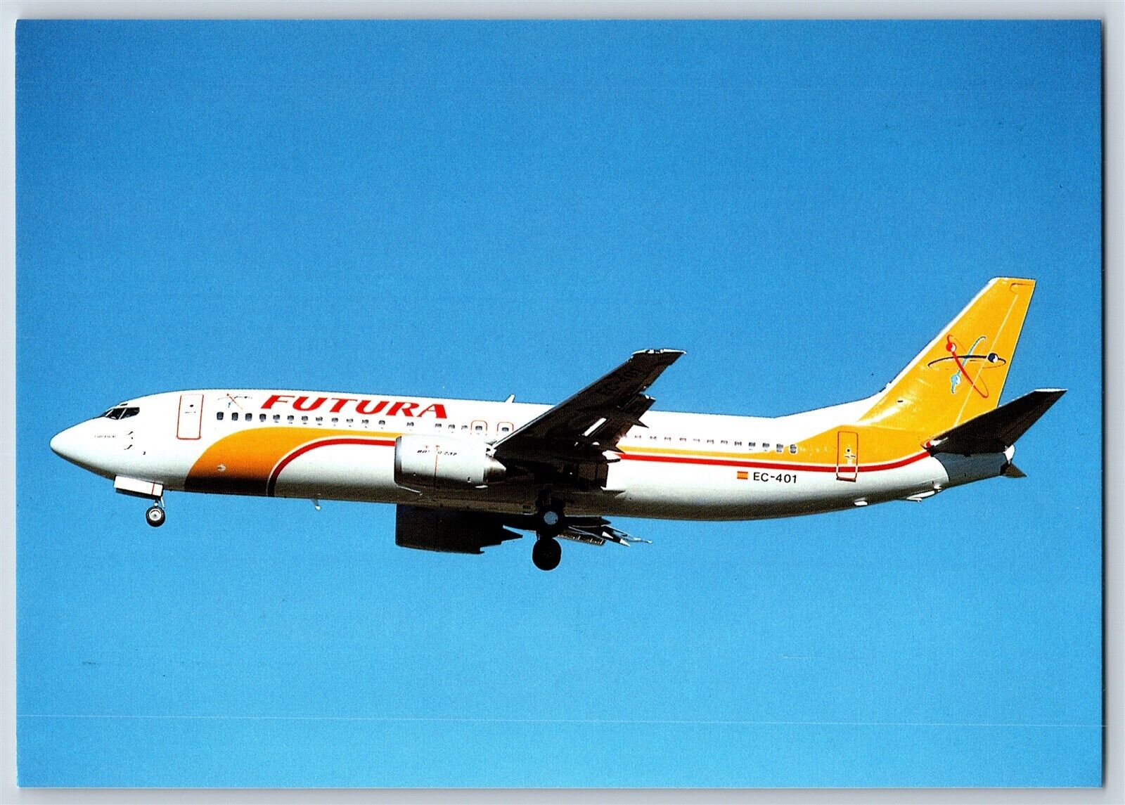 Airplane Postcard Futura Airlines Boeing 737-4YO EC-401 BV7