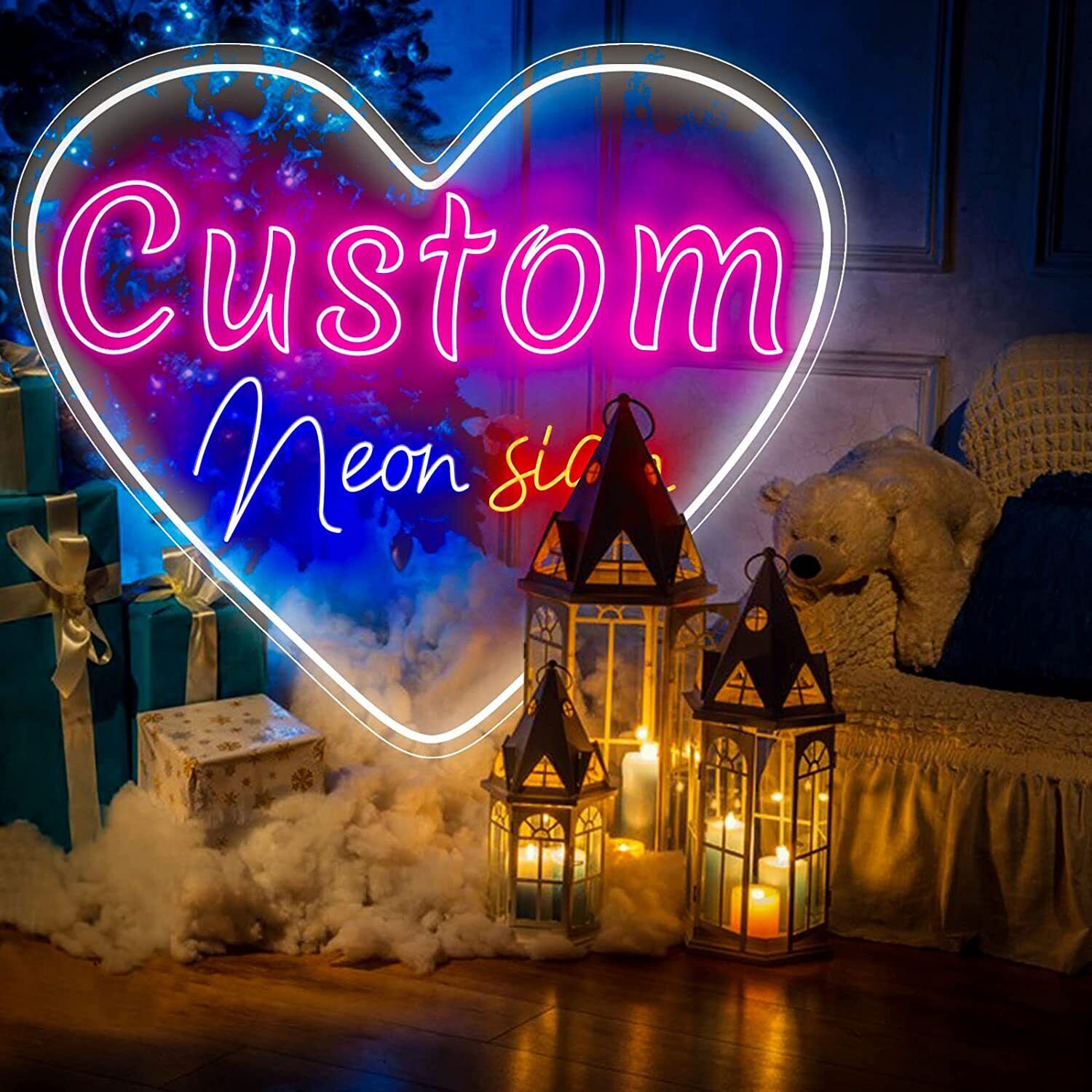 Custom Personalized Neon LED Light Signs Birthday Wedding Party Room Wall Decor