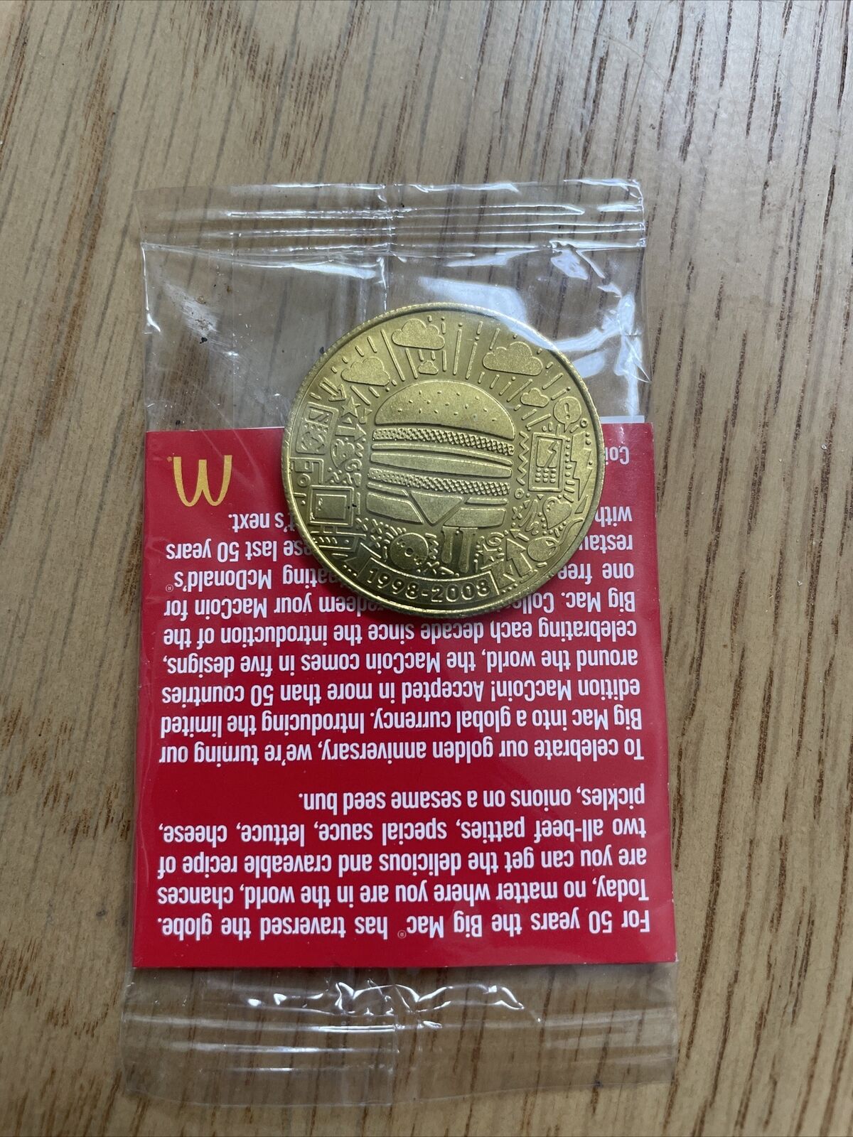 Mcdonalds 50th Anniversary Big Mac Coin 1998-2008 NEW SEALED